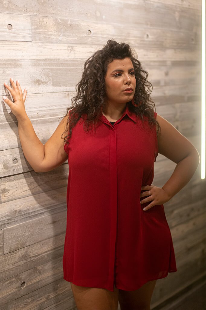 אופנה עילית חולצת שפון